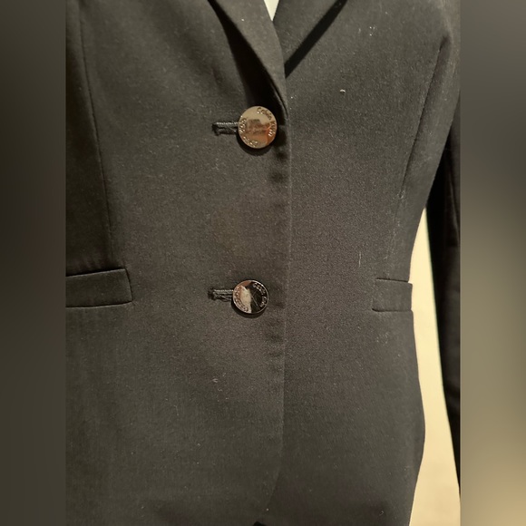 Calvin Klein Black 2 Button Jacket With Pockets Metal Buttons SZ 8 Good … - Picture 4 of 14
